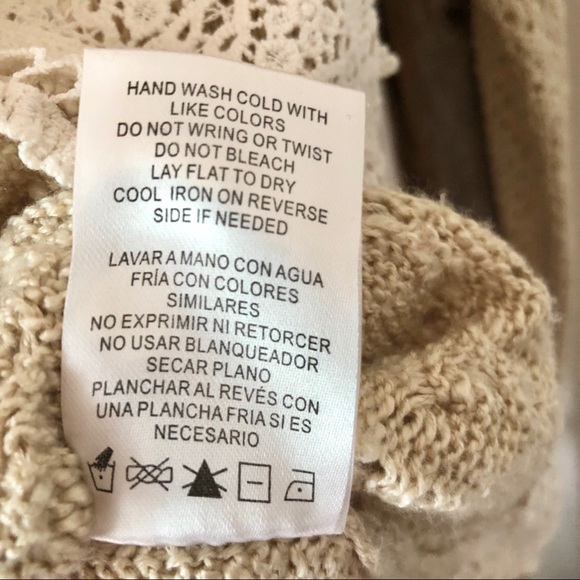 🍂Tan Sweater w/Crochet Detail - Picture 7 of 8